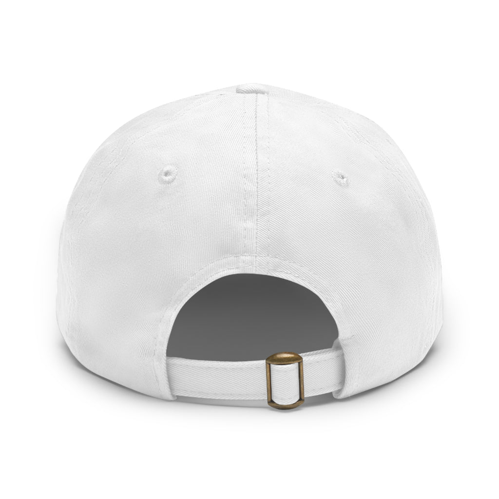 PlugFits Leather Patch Dad Hat — Casual Baseball Cap with Rectangle Logo