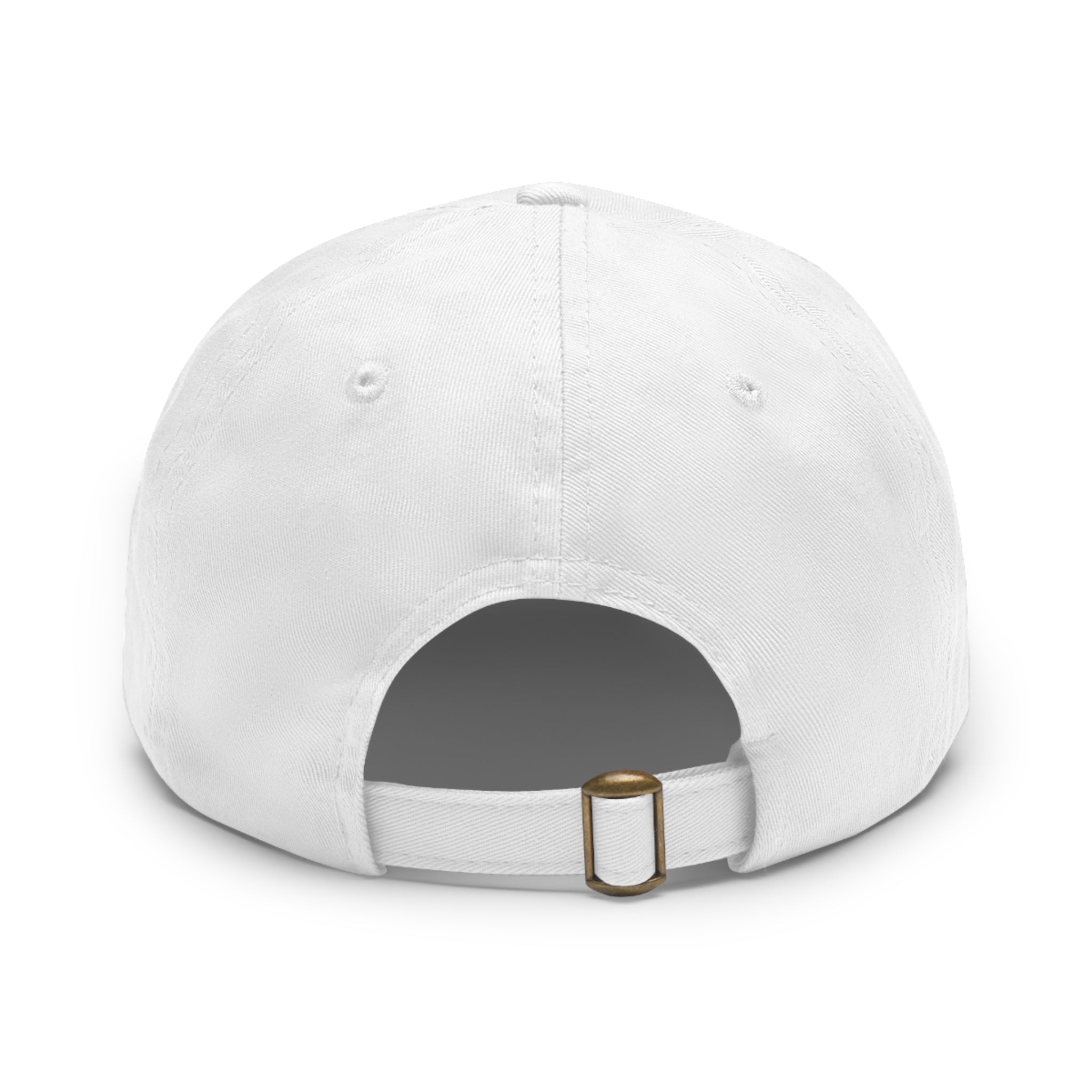 PlugFits Leather Patch Dad Hat — Casual Baseball Cap with Rectangle Logo