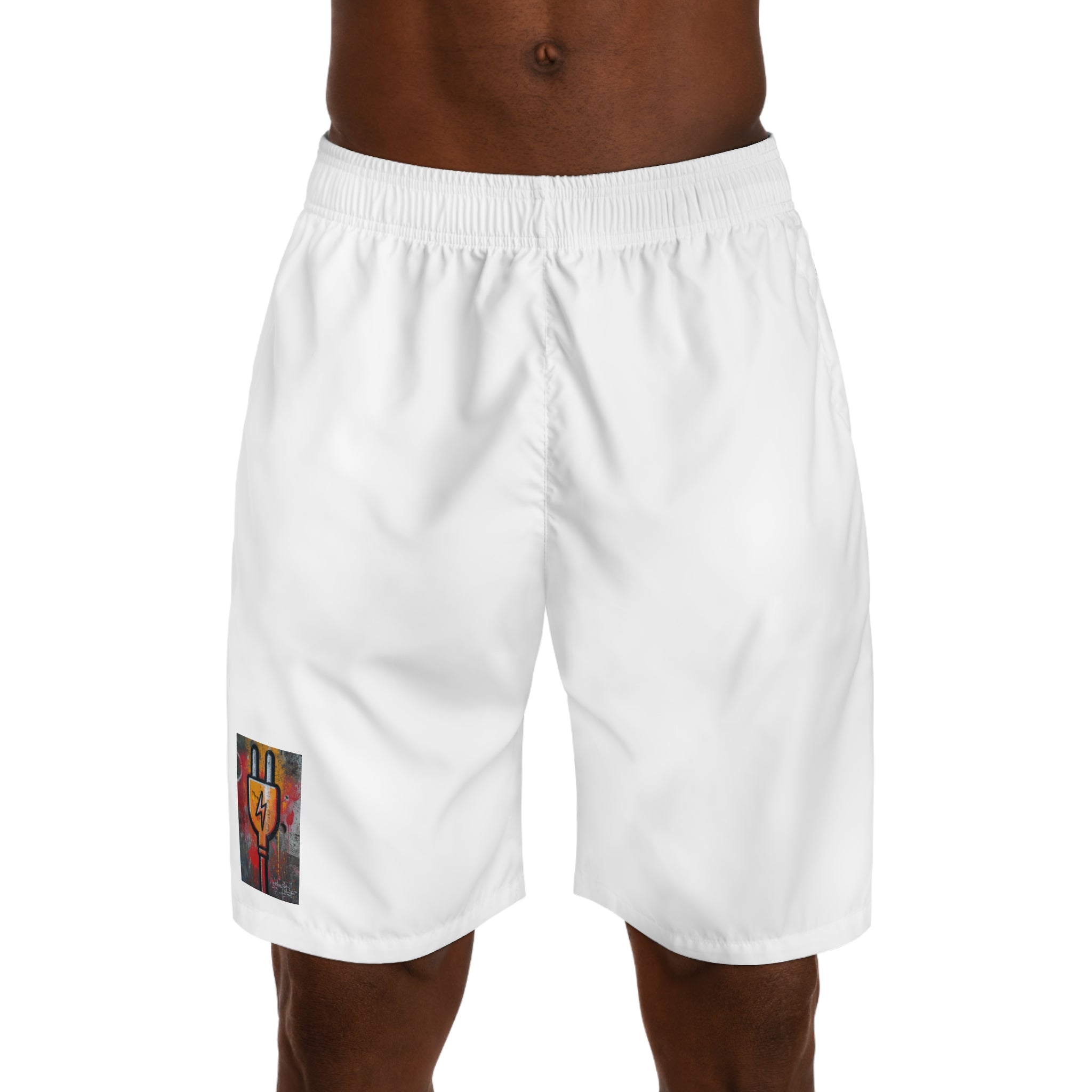 PlugFits Men's Jogger Shorts with Electric Guitar Patch — Rock Music Athletic Shorts